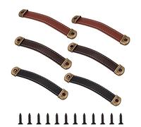GORGECRAFT 6 Set 3 Colori Maniglia per Porta In Pelle Maniglie per Cassetti Hardware In Metallo Armadietto Scatola di Legno Valigia Maniglie per Bagagli Impugnatura di Ricambio Cinturino