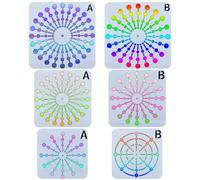 GORGECRAFT 6 Stili 3 Dimensioni Mandala Che Punteggiano Stencil 8/12/16/20/24 segmenti Mandala Stencil per Pittura su Roccia Modello per Fai Da Te Pareti In Legno Mobili Tela Vetro Metallo Pietra