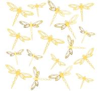 GORGECRAFT 60pz 3 Misure 3D Libellula Adesivi Murali Carta Dorata Libellule Decorazione da Parete Giardino Arte Interno Esterno Recinzione Appese per Vivaio Casa Soggiorno Fiori Torta Festa Finestra