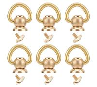 GORGECRAFT 6PCS Ottone Borchie A Sfera Rivetti Anello A D Girevole A 360 Gradi Bottoni A Testa A Sfera Bottoni A Vite Rivetti Chiodi Vite A Perno Chicago Anello in Metallo Rotazione Libera