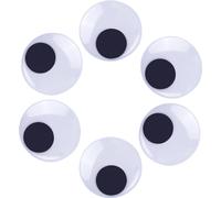 GORGECRAFT 6PZ 10CM Grandi Occhi Autoadesivi Plastica Nero Bianco Rotondi Occhi Finti Wiggle Occhi Finti Adesivo per Forniture Artistiche Artigianali Bambole Cucito Creazione di Scrapbook Artigianato