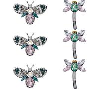 GORGECRAFT 6pz 2 stili Strass Applique di Perline Perle di Cristallo Animali Api Libellula Decorativi Toppe Ricamate Da Cucire Applicazioni per Fai Da Te Abiti Da Festa Costumi Jeans Scarpe Borsa