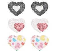 GORGECRAFT 6pz 3 stili A Forma di Cuore Toppe Termoadesive Adesive Decorative Da Cucire su Vetro Strass Patch Cuori D'Amore Glitter Applicazioni di Cristallo Abbellimenti per Vestiti Decorazione