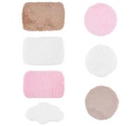 GORGECRAFT 7pz Tappeto In Miniatura Mini Decorazione per Casa Delle Bambole Rosa Bianco Marrone Chiaro Piccolo Tappeto per Casa Delle Bambole Soffici Forme Multiple Tappeto Da Pavimento Accessori