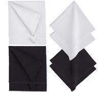 GORGECRAFT 8 Foglio Panni per La Pulizia degli Occhiali 20x20cm Quadrati in Velluto per Occhiali Detergente per Schermo in Microfibra per Lenti Senza Pelucchi Nero Bianco Salviette per Occhiali