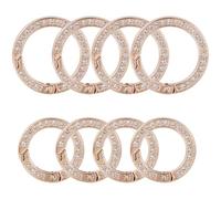 GORGECRAFT 8 pz 2 Misure Strass O Anello Oro Chiaro Rotondo Clip A Molla Moschettone Moschettone Clip A Scatto Fibbia Bling Gate Anelli all'Ingrosso per Fai da Te Gioielli Portachiavi Creazione Borsa