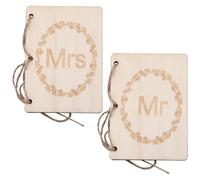 GORGECRAFT 8 pz Biglietti D'Auguri in Legno Libri delle Promesse di Matrimonio Carta del Giorno del Matrimonio Officiante Regali per La Sposa e Lo Sposo Libretto per Il Rinnovo delle Promesse Ricordo