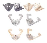 GORGECRAFT 8pz 4 Stili Scarpe di Metallo Protezione A Punta Protezioni per Le Dita delle Scarpe Triangolo di Strass Tacco Alto Puntali Tacchi Alti Tappo di Copertura Punta Elegante per Le Scarpe