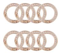 GORGECRAFT 8pz Anello A O con Strass 19mm Clip A Molla Rotonde Moschettone Fibbia Oro Chiaro Anelli per Cancello Bling alla Rinfusa per Gioielli Fai da Te Portachiavi Borse Tracolla Portachiavi Auto