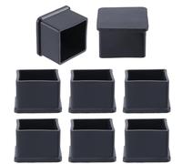 GORGECRAFT 8pz Coprigambe per Sedie Quadrati Neri Scivoli per Sedie Consigli per Le Gambe della Sedia Protezioni per Pavimenti Copri Piedi per Mobili Adatto per Gambe da 35x35mm Proteggere Pavimenti