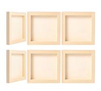 GORGECRAFT 8pz Pannelli in Legno 12x12cm Pannelli Quadrati in Legno Grezzo con Culla Pannelli in Tela per Pittura A Olio Ad Acquerello Disegno Versare Cavalletto Display Fai da Te Arte Artigianato