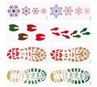 GORGECRAFT 8pz Stencil per Impronte di Vacanze di Natale Stivale di Babbo Natale e Fiocco di Neve Grande Disegno Scavato In Plastica Stencil per Dipingere su Pavimento Parete In Legno per Finestre