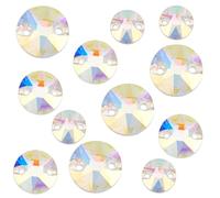 GORGECRAFT 90 pz 3 Misure da Cucire su Strass Flatback 8/10/12mm Rotondo Cucito Cristallo AB Sfaccettato Vetro Strass con Foro Gemme per Artigianato Vestiti Abito Scarpe Cintura Creazione di Gioielli