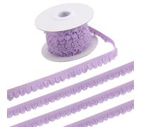 GORGECRAFT 9m Nastro Elastico In Pizzo 13mm di Larghezza Bordo per Lingerie Rifinitura Motivo Floreale Rotolo di Pizzo per Cucito All'Uncinetto per Artigianato Fai Da Te Indumenti Confezioni Lilla