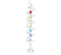 GORGECRAFT Acchiappasole da 46cm A Forma di Girandola A Spirale in Cristallo Acchiappasole A Forma di Arcobaleno A Forma di Prisma Pendente in Vetro Ornamenti da Appendere alla Finestra per Interni