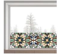 GORGECRAFT Adesivi per Vetri con Fiori Colorati Grandi da 116x38cm Riutilizzabili Motivo Floreale Adesivi per Finestre Adesivi Finestre Statici Trasparenti Non Adesivi Bifacciali Scorrevoli in Vetro