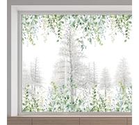 GORGECRAFT Adesivo per Finestra con Motivo A Vite Verde da 38x116cm Grande con Foglie Sospese Adesivo Botanico per Vetro Non Adesivo Riutilizzabile Statico Porte Scorrevoli Feste Protezione