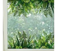 GORGECRAFT Adesivo per Finestra Felce Pteridophyte Foglie Verdi Grandi Adesivi Statici per Finestre Decalcomania per Finestre Anticollisione Riutilizzabile Non Adesiva per Prevenire Gli 38x116cm
