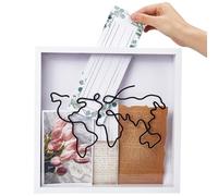 GORGECRAFT Adventure Archive Box Travel 29cm Bianco Eventi Sportivi Biglietti da Concerto Ricordi Stub Memory Shadow Box con Fessura sulla Parte Superiore Collezione Espositore Cornice Portaoggetti