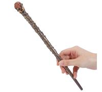 GORGECRAFT Bacchetta Magica in Cristallo Finemente Lavorata A Mano 32cm con Teschio di Corniola Bacchetta da Strega Mago Fata Bastone Cosplay con Viticci Intrecciati Halloween Natale Giochi di Ruolo