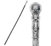 GORGECRAFT Bastone da Pimp Set da 5pz Bastone da Costume Vintage Nero Cosplay con Pomello Superiore in Argento Bastone da Passeggio Bacchetta da Mago Scettro Bacchetta per Halloween Adulti Principe