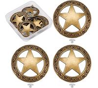 GORGECRAFT Bottoni Metallo 6 Set Bottoni Vintage Bottone da Cucito Vite Indietro Pulsante Inciso Stella Concho Scava Fuori I Pulsanti con Motivo Distintivo Decorativo Bottoni Metallo, Bronzo Antico