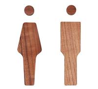 GORGECRAFT Cartello in legno unisex per bagno in legno, con scritta in lingua inglese "Braille" per il bagno pubblico in legno, decorazione per porte e porte da uomo e donna