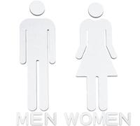 GORGECRAFT Cartello Porta WC Cartelli di Identificazione Bagno Uomo Donna Cartello Bagno in Acrilico Argentato Adesivi per Segnaletica Porta Decorazione Cartello Autoadesivo per Bagno Parcheggio