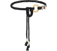 GORGECRAFT Cintura in Vita Intrecciata A Corda 1.4m Lunga Nera Semplice in Cotone con Catena A Vita Sottile Etnica Boho Intrecciata Sottile con Perline di Legno Jeans Gonne Abiti Pantaloni da Donna