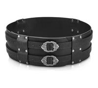 GORGECRAFT Cintura Larga Vichinga Nera Similpelle Armatura Gotica Rinascimentale Oscurità Corsetto Da Cavaliere Medievale Corsetto In Vita In Rilievo Cintura per Borsa Medievale Retrò Costumi Cosplay