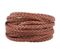 GORGECRAFT Corda Intrecciata in Pelle PU Intrecciata Bolo Piatta Piegata del Perù da 5 m con 3 Fili da 5mm in Similpelle per Lavori Fai da Te Intrecci Bracciali Cavigliere Collane Choker Gioielli.