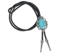 GORGECRAFT Cravatta Bolo Uomo Cravatta Bolo con Corona Da Cowboy Occidentale Cravatta Bolo In Pelle Vintage Cordino In Pietra Turchese Cravatte Bolo Costumi di Halloween Da Cucito Regalo di Compleanno