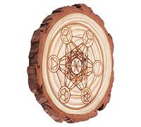 GORGECRAFT Cubo di Metatron da 3.9 Pollice Mandala Wall Art Natura Griglia di Cristallo di Legno Bordo Geometria Sacra Decorazione della Parete Meditazione Chakra Arte del Legno