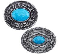 GORGECRAFT Fibbia per Cintura Occidentale Turchese Fibbia Vintage Medievale Fibbia per Cintura Bohemien Moda Turchese Gioielli Cintura Fibbie Punk Adatto per Cintura Da 40mm Cowgirl Cowboy Uomo