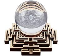 GORGECRAFT Geometria Espositore Sfera di Cristallo Legno Sfera di Cristallo Griglia Bordo Scaffale in Legno Supporto da Parete Decorazione da Parete Geometria Sacra Rituale, Senza Sfera di Cristallo