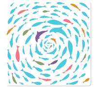 GORGECRAFT Grande Stencil per Pittura A Forma di Pesce, 30cm, Motivo A Pesce, Modello Artistico, Riutilizzabile, in Pet, per Decorare Pareti in Legno, Tessuti, Mobili