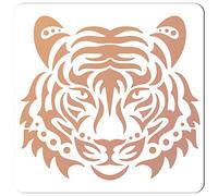 GORGECRAFT Grande Testa di Tigre Stencil 12x12 Pollice Riutilizzabile Animale Stencil Modello Segni Decorazione Della Parete di Casa per Pittura su Parete In Legno Scrapbook Carta Pavimento