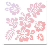 GORGECRAFT Grandi Fiori di Ibisco Stencil 12x12 Pollice Riutilizzabile Hawaiano Stencil Modello Segni Decorazione Della Parete di Casa per Pittura su Parete In Legno Scrapbook Carta Pavimento