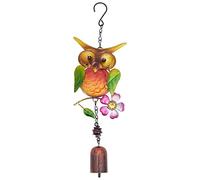 GORGECRAFT Gufo Campanella A Vento Animali Campanelli Eolici per Esterni I Migliori Campanelli Eolici Musicali In Metallo In Ferro Verniciato A Spruzzo Piccole Campanelle A Vento Ciondoli In Vetro