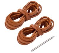 GORGECRAFT Kit di Riparazione di Lacci Piatti per Guantoni da Ricevitore da 4.4m in Pelle di Vacchetta Marrone Portatile per Sport Baseball Softball con Ago in Acciaio Inossidabile per Guanti