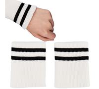 GORGECRAFT Manicotto In Maglia A Costine Rifinito In Cotone Materiale 11.3x8.9cm Maglione Lavorato A Maglia Elasticizzato Polsini per Braccia Bordo A Costine Tubolari Sostituzione Cintura Gamba Bianco