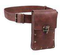 GORGECRAFT Marsupio Medievale Set Marsupio Vintage Fondina per Borsa Cellulare con Chiusura In Lega In Similpelle Custodia A Portafoglio Da Viaggio Festival Costumi Cosplay, Sella Marrone