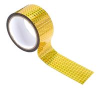 GORGECRAFT Nastro Adesivo Olografico Autoadesivo da 50m in Plastica Gialla con Prisma Impermeabile Glitterato Decorazioni Riflettenti per Progetti Fai da Te Arte e Artigianato per Tenere Lontani Gli
