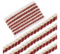 GORGECRAFT Nastro Decorativo in Treccia di Cotone da 5 m Larghezza 17mm in Poliestere Rosso Beige e Oro per Bordature Tappezzeria Abbigliamento e Bricolage.
