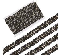 GORGECRAFT Nastro Decorativo in Treccia di Cotone da 5 m Larghezza 17mm Nastro Metallico Nero e Oro Passamaneria Bordatura di Base per Cucito Tappezzeria Accessori Fai da Te per Abbigliamento.