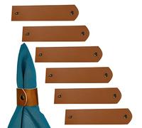 GORGECRAFT Portatovaglioli In Pelle Set di 6 Portatovaglioli Marrone Rustico Porta Fibbia per Matrimonio di San Valentino, Cena Compleanno, Decorazione Della Casa