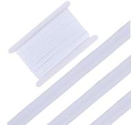 GORGECRAFT Rotolo di Nastro Adesivo con Fascia Elastica Antiscivolo in Silicone da 9m*12mm con Cinghia Elastica in Gomma da 5mm Nastro in Fibra per Cucito Artigianato Fascia per Capelli Bianco