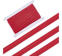 GORGECRAFT Rotolo di Nastro Elastico con Pinza in Silicone Fascia Elastica Piatta Antiscivolo da 9mX12mm con Cinghia Elastica in Gomma da 5mm Fettuccia in Fibra per Cucito Artigianato Fascia Rosso