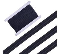 GORGECRAFT Rotolo di Nastro Elastico Piatto Antiscivolo In Silicone Da 9 m X 12mm con Cinghia Elastica In Gomma Da 5mm per Fascia per Capelli Fai Da Te Indumenti Cappelli Borse Artigianato Cucito Nero