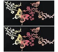 GORGECRAFT Set di 2 fogli di adesivi per auto a forma di farfalla, grandi decalcomanie per auto, farfalle che si baciano e fiori, adesivi riflettenti in vinile impermeabile, adesivi per auto da donna,